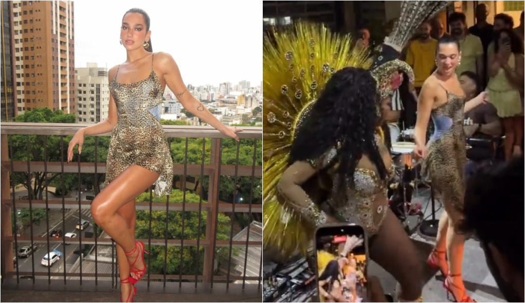 Dua Lipa e Shaw Mendes curtem samba em SP