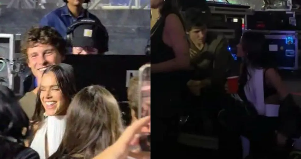 Shawn Mendes e Bruna Marquezine são flagrados juntos em show de Dua Lipa